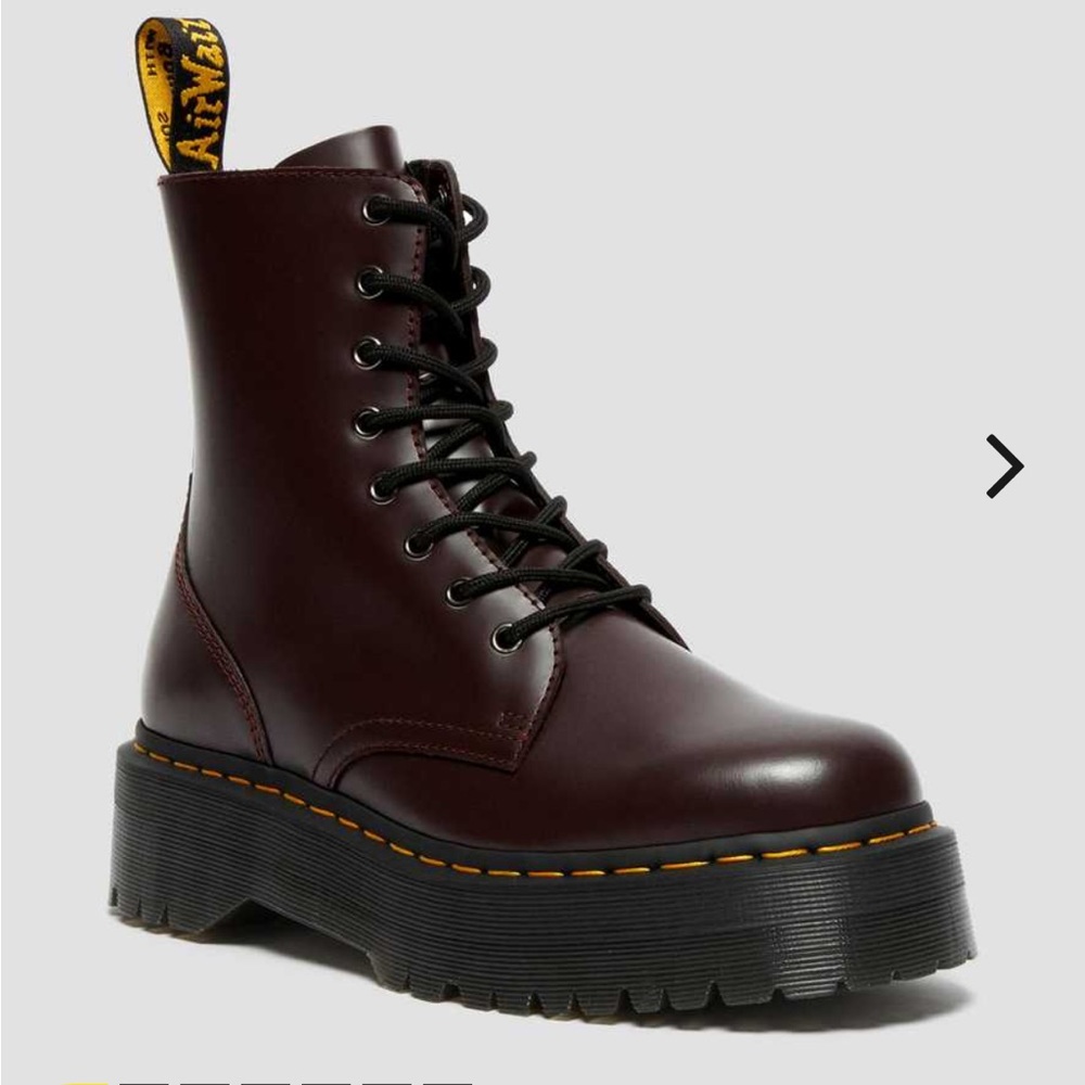 Doc Marten Jadon Burgundy Smooth Leather Platform Boots